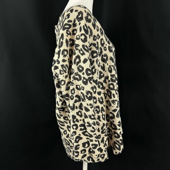 Requirements Leopard Print Top 2X Cotton Crewneck Casual - Picture 5 of 9